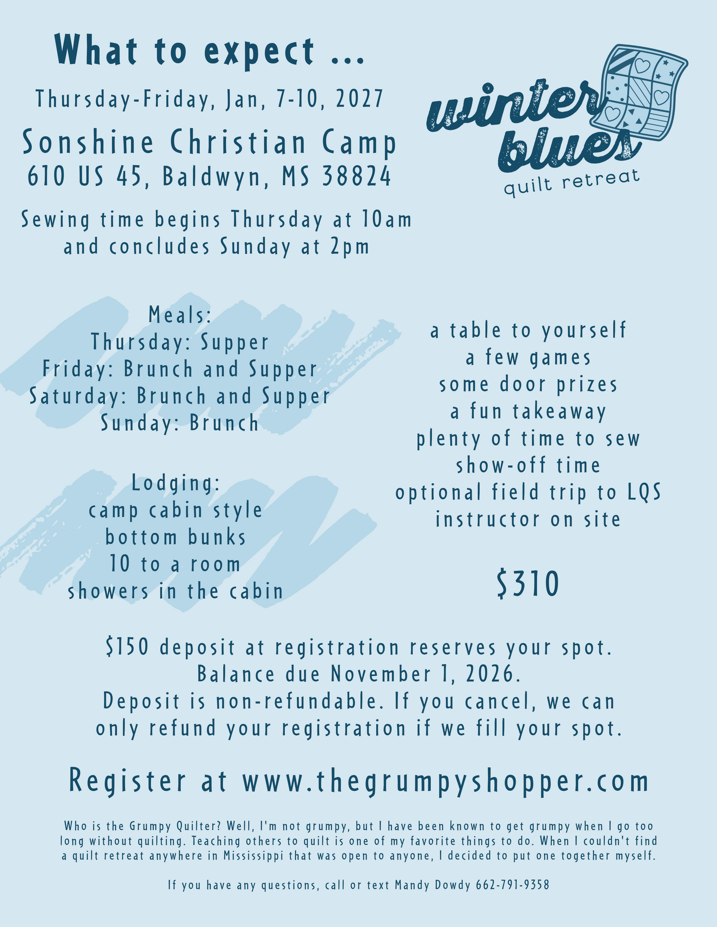 Winter Blues Quilt Retreat 2027